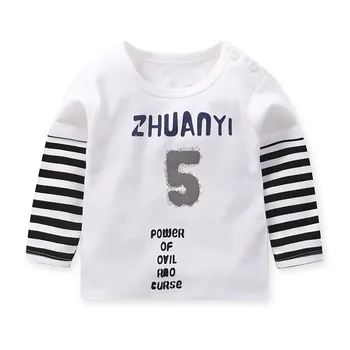 2021 Naujų Dizaineris Kūdikių marškinėliai Dryžuotas Vaikus, Drabužiai ilgomis Rankovėmis Vaikiška Mergaitė Berniukų Drabužiai Vaikams, Drabužiai Viršūnes Tshirts