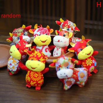 2021 Naujųjų Metų Kinų Zodiako Ženklas Jautis Galvijų Pliušiniai Žaislai Raudonas Pieno Karvė Talismanas Pliušinis Lėlės Įdaryti Vaikams, Vaikų Gimtadienio Dovana