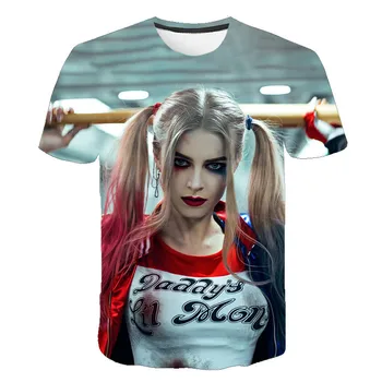 2021 vyrų 3D T-shirt savižudybė komanda Haris Quinn ir klounas, print T-shirt atsitiktinis Gatvės Harajuku trumpas rankovės įgulos kaklo viršų