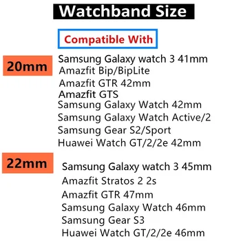 20mm 22mm Nailono Kilpa Dirželis Samsung Galaxy Žiūrėti 3 41MM 45MM Galaxy Aktyvus Pakeitimo Apyrankės Už Huawei Žiūrėti GT/GT2/GT2E