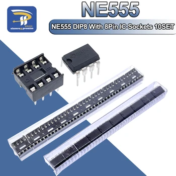 20Pcs , (10 Kiekvieno) NE555 NE555P IC 555 Taimerio Programavimas Generatorius Chip & 8 Pin CINKAVIMAS Lizdai