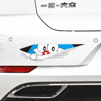 22CM*6CM Doraemon Peep Animacinių filmų Mielas Juokingas Automobilių Lipdukai Kūrybos Lipdukai Uodega Atspindintis Auto Tuning Optikos D16