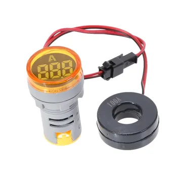 22mm Mini Indikatorius Led Šviesos Lempos Digital Voltmeter Įtampa 20-500V Amp Matuoklis 0-100A AC101-22AM