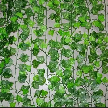 250cm Dirbtinis Žalieji Augalai Kabinti Gebenės Lapų Padirbtų Augalų Vynuogių Netikrą Vynmedžių Gėlės Sode Sienos Šalis Apdaila