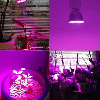 28W Visą Spektrą E27 GU10 Led Grow Light Auginimo Lempos, Lemputės, Gėlių, Augalų, vaisių led žibintai Augti Lempos efektą Sukeliančių