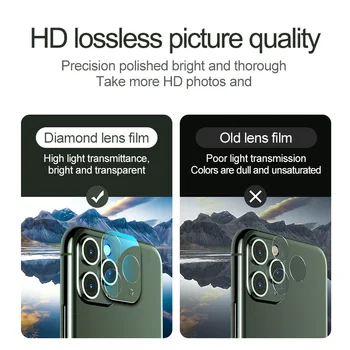 2VNT 9D Atgal Objektyvo Apsauginis Stiklas Screen Protector, iPhone 12 11 Pro Max Grūdintas Stiklas iPhone 12 Fotoaparato Raštas