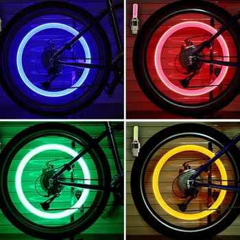 2VNT Dviračių LED Šviesos Padangų Vožtuvų Dangtelis Dviračių Flash Light Mountain Road Bike Dviračių Padangos Varantys Žibintai LED Neon Lempos Padengti Ratų