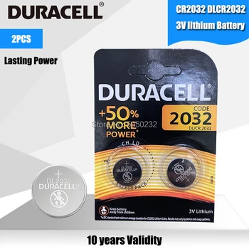2VNT Originalą DURACELL CR2032 Mygtuką Cell Baterijos 3V Ličio Baterijas Žiūrėti Žaislai Kompiuterio Skaičiuoklė Valdymo DL/CR 2032