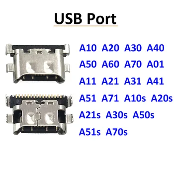 2vnt Tipas-C USB, Įkroviklio Jungtis Įkrovimo lizdas Samsung A20 A30 A40 A50 A70 A51 A71 A21s A01 A30s A50s A20s A11 A21 A31