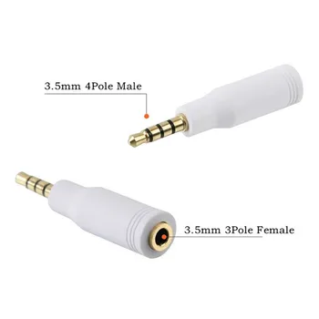 3.5 mm 4 polių Vyriška 3,5 mm 3 polių Female Jack Stereo Audio Adapter 3.5 M/F adapteris