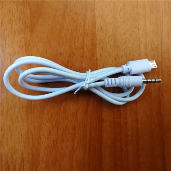 3.5 mm Stereo Plug Male Micro USB 5Pin Vyrų Adapteris Keitiklis, Garso Kabelis Baltas 80cm