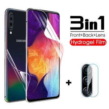 3-in-1 Priekiniai & Back Hidrogelio Kino screen protector For Samsung Galaxy A11 A21 A31 A41 M11 M21 M31 M51 Fotoaparato Objektyvą Filmas