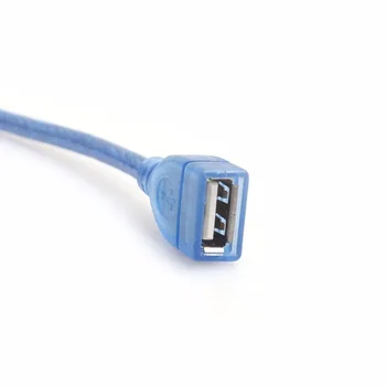 30cm Didelės Spartos USB 2.0 Extension Cable Skaidrus, Mėlynas Vyrų ir Moterų USB prailginimo Laidas Vario Core USB Trumpas Kabelis