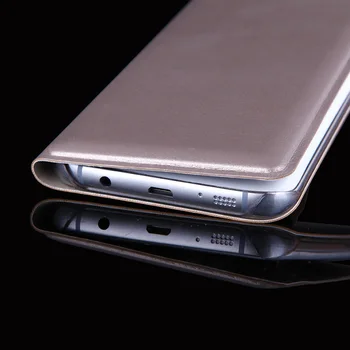 360 Flip Odinis Telefono dėklas Samsung Galaxy S7 Krašto S8 S Plius 7 8 S7edge S8plus SM G935F G930F G950F Piniginės Atveju Knygos Viršelis