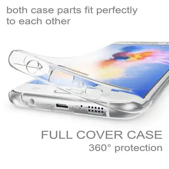 360 Laipsnių Apsauga, Telefono dėklas, Skirtas Samsung Galaxy A50 S10 S8 S9 Plus A60 A70 A10 M10 M20 A20 Minkštos TPU 2-in-1 Priekiniai+Galinio Dangtelio