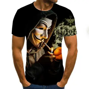 3D Atspausdintas Marškinėliai Vyrams Joker Veido Atsitiktinis O-kaklo Vyrų Marškinėlius Klounas Trumpas Rankovės Juokinga T Shirts 