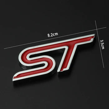 3D Metalo ST Automobilio Priekinės Grotelės Lipdukas Galiniai Kamieno Logotipas Ženklelis Ford Mustang Focus 