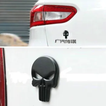 3D Metalo The Punisher Kaukolės Skeletas Automobilį, Motociklą Įstaigos Logotipas Ženklelis Mados Apdailos Automobilių Optikos Automobilių reikmenys