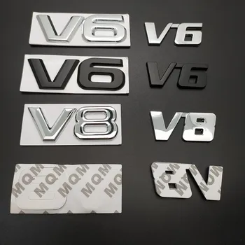 3D Metalo V6 V8 Varikliu Ekranas Automobilių Lipdukas Logotipas Ženklelis Automobilių Dekoratyviniai Aksesuarai 