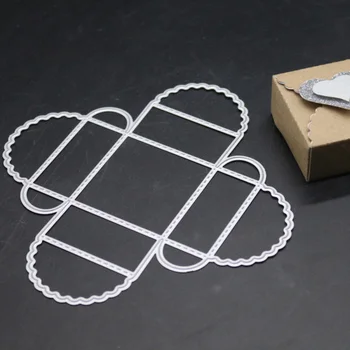 3D Saldainių Dėžutė Metalo Pjovimo Miršta Nėrinių Apdaila Mirti Trafaretas Kalėdų Scrapbooking Popierius Kortelių, Antspaudų Ir Štampų 2019 Naujų Amatų