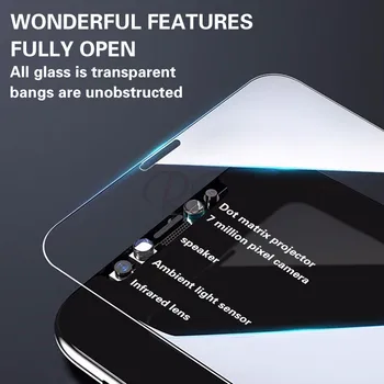 3PCS Apsauginis Stiklas ant iPhone, 11 Pro XS Max X XR Screen Protector, iPhone 6 7 8 Plius 11 Pro Max Raštas Stiklas, Lenktas Krašto