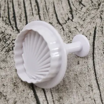 3Pcs/set White Didelis Garsaus Sea Shell 3D Formos Minkštas Pyragas Pelėsių Įrankiai Bakeware Minkštas Pelėsių Slapukus Cutter Antspaudas Tortas įrankis