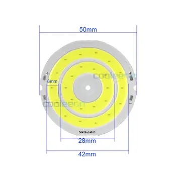 3V LED Šviesos 50mm Skersmens Apvalus COB (Chip Dvigubą Žiedą LED Lempos, 3.7 V 5W LED Lemputė 