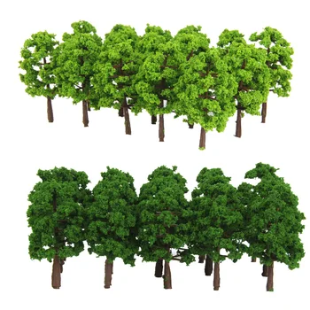 40 Vienetų 8cm 1:150 N Masto Plastikiniai Modelis Medžių Geležinkelio Kraštovaizdžio Peizažas modelis medžiai papuošti pastato modelis, kelyje,