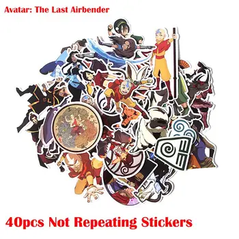40pcs/set Avatar The Last Airbender Lipdukai Anime ir Animacinių filmų Lipdukas juokingi 