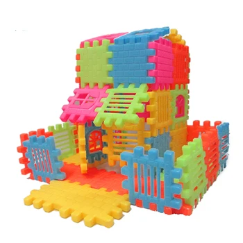 44pcs/daug puzzle įdomus 3D Stereoskopinis asamblėjos statybinių blokų surenkami namų statyba žaislai gali būti atidarytas langas pastate