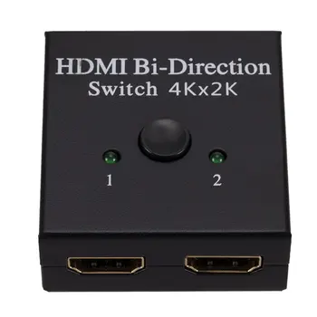 4K Bi-Kryptimi HDMI suderinamus 2.0 Kabelio Jungiklis Switcher Splitter Hub HDCP 2 1 Iš 1 Į 2 Iš dvipusis Splitter