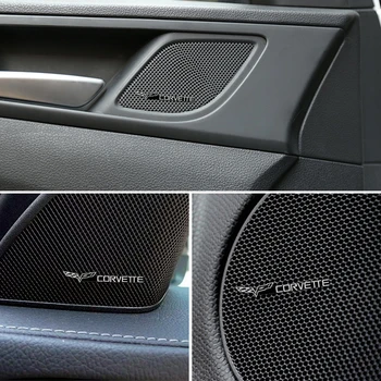 4pcs 3D aliuminio garsiakalbis stereo garsiakalbio ženklelis emblema Lipdukas, skirtas Chevrolet Corvette Kolorado Cruze Kibirkštis Captiva Automobilių Reikmenys