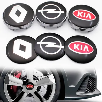 4PCS 56/60MM Ženklelis Automobilių Ratų Centras Hub Caps Emblema, Lipdukas, Decal Varantys Dulkėms apima Seat leon Jeep KIA Audi Skoda, BMW