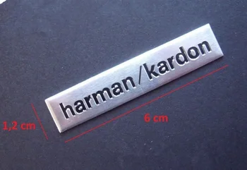 4pcs/daug 6x1.2cm harman/kardon Hi-Fi Garsiakalbių garso Garsiakalbio 3D Aliuminio Ženklelis Emblema