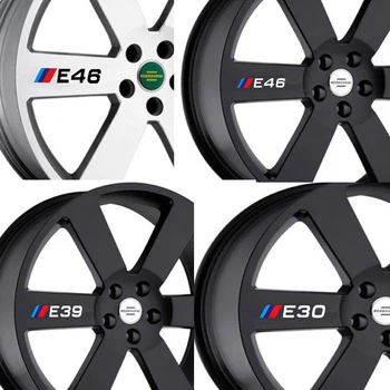 4pcs Naujausią dizainą M galia vykdymo automobilio ratlankio lipdukas, BMW M3, M5 1 3 5 Serijos E30 E34 E36 E39 E46 E60 E87 E90
