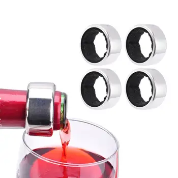4pcs Nerūdijančio Plieno Vyno Butelis Apykaklės Žiedas Raudonas Vynas Drip Stop nepralaidžiose Žiedo Juostoje Įrankiai Vyno Reikmenų (Be Juostele)