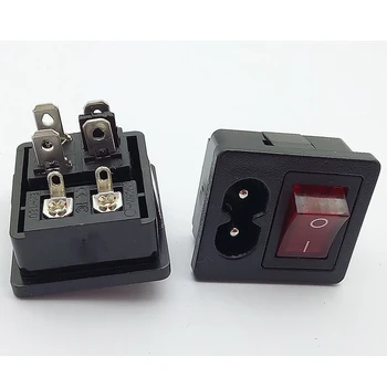 4pcs Power Switch & Socket Jungtis, Svirtinis jungiklis, Jungiklis su 3 Pin 4 Pin, Panel Mount Maitinimo Adapteriai