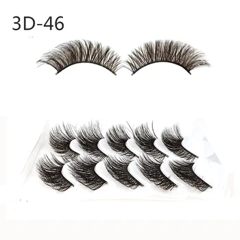 5 Poros 3D Mink Plaukų Melagingą Blakstienos Blakstienų Pratęsimo Natūraliai Storas Mažas Pūkuotas Netikrų Blakstienų