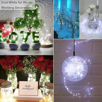 50 100 led varinės vielos pasakų styginių šviesos Kalėdų usb 5m 10m led sidabro vielos pasakų šviesos girlianda už gimtadienio, vestuvių dekoras