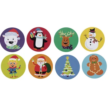 50-500pcs kalėdų lipdukas 8 dizaino modelis animacinių filmų aplinkosaugos ¾enklelis žaislų vaikams kalėdų dovana vandeniui lipnias etiketes