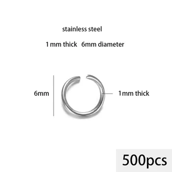 500pcs 4 5 6 7 mm, Nerūdijančio Plieno, Šokinėti, Žiedai, Papuošalai Išvados Atidaryti Vieno Kontūro Jungtys Split Žiedai 