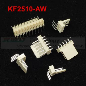 50pcs/daug KF2510 KF2510-2-12AW 2510 2.54 mm male jungtis stačiu kampu Pin header 2.54 mm 2,3,4,5,6-12pin nemokamas pristatymas