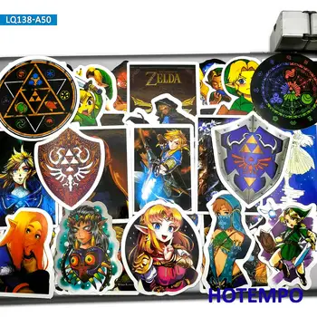 50pcs Karšto Žaidimas Zelda Anime ARPG Stiliaus Lipdukai Žaislai Vaikams Mobilųjį Telefoną, Nešiojamąjį kompiuterį Bagažo Atveju Riedlentė Animacinių filmų Lipdukai Lipdukas