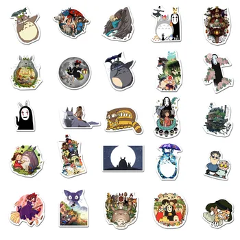 50pcs Lipdukai Hayao Miyazaki Anime Lipdukas Mano Kaimynas Totoro/Spirited Away Riedlentė Nešiojamas Dviračių Vandeniui Lipdukai