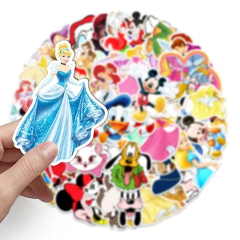 56pcs Disney Anime Lipdukas Mickey Mouse snieguolė Bagažo Fortepijonas Automobilių Nuoma Grafiti Lipdukas Vandeniui