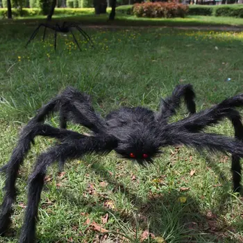 5FT/150cm Plaukuotas Giant Spider Apdailos Helovinas Prop Haunted House Dekoro Šalis Atostogų Voras Papuošalai