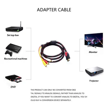 5ft HDMI Male RCA Video, Audio (AV Adapteris, skirtas PS3, PS4 Xbox Vienas Wii,Karšto Pardavimo ir Naujausias 2018!! dropshipping