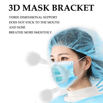 5vnt 3D Kaukė Laikiklis Daugkartinio naudojimo Lūpų Apsauga Stovi Vidiniame Paramos Nosies Padidinti Kvėpuoti Burna, Apima Turėtojas