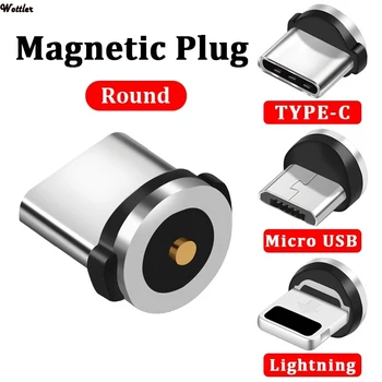 5vnt Magnetinio USB Kabelio Greito Įkrovimo C Tipo Kabelį Langelį Magnetas Įkroviklis Galvos Micro USB Kabelis Mobiliojo Telefono Kabelis USB Laido Kištuką