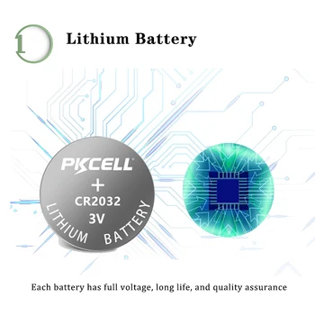 5vnt PKCELL CR2032 CR 2032 Baterija 3V Ličio Baterija Žiūrėti kompiuterio Nuotolinio Valdymo Skaičiuoklė mygtuką ląstelių monetos baterija